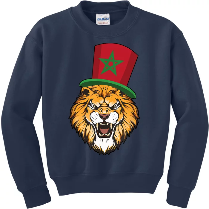 Morocco Flag Moroccan Soccer Supporter Kids Sweatshirt