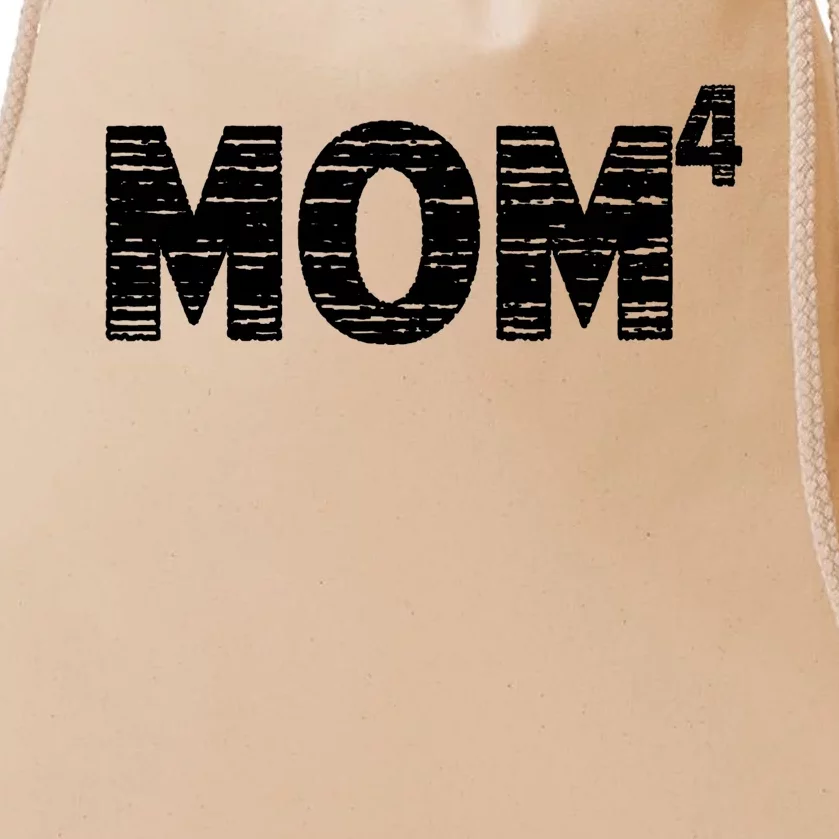 Mom4, Four, Mother's Day, Best Mom, Mother of 4 Drawstring Bag