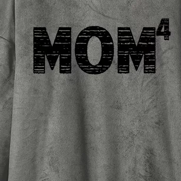 Mom4, Four, Mother's Day, Best Mom, Mother of 4 Hooded Wearable Blanket