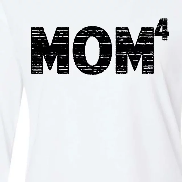 Mom4, Four, Mother's Day, Best Mom, Mother of 4 Womens Cotton Relaxed Long Sleeve T-Shirt