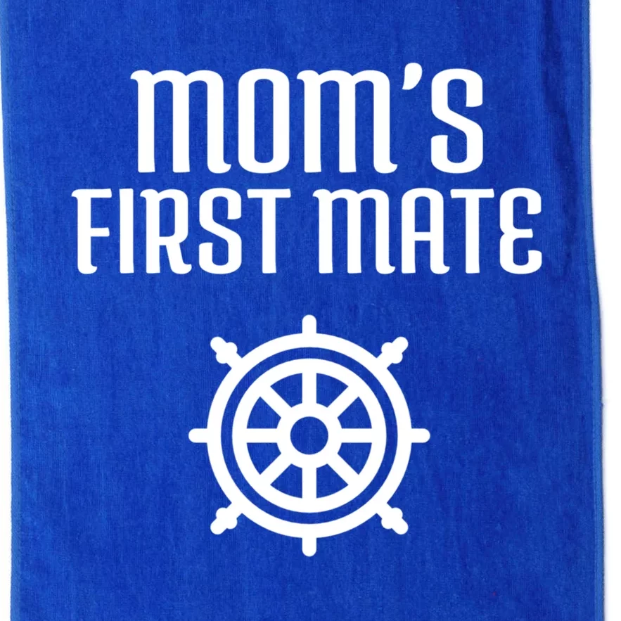 Mom's First Mate Boating Boat Sailor Boat Sailing Captain Gift Platinum Collection Golf Towel