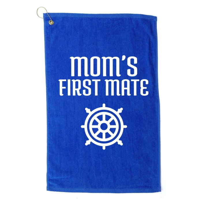 Mom's First Mate Boating Boat Sailor Boat Sailing Captain Gift Platinum Collection Golf Towel