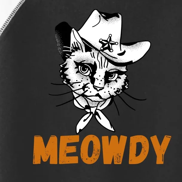 Meowdy, Funny Mashup Between Meow And Howdy, Funny Cat Meme Toddler Fine Jersey T-Shirt