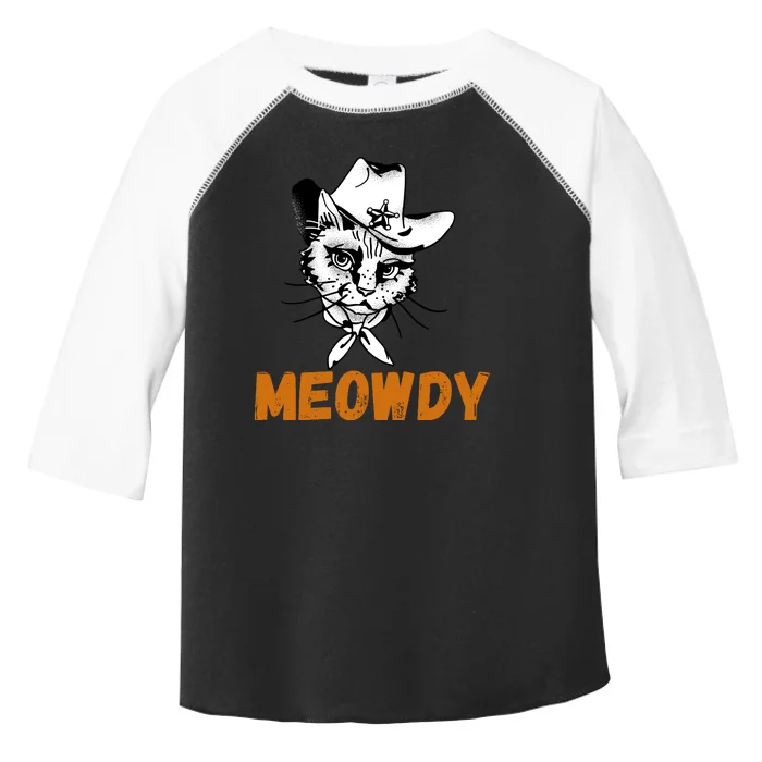 Meowdy, Funny Mashup Between Meow And Howdy, Funny Cat Meme Toddler Fine Jersey T-Shirt