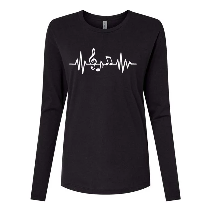 Music Frequency Womens Cotton Relaxed Long Sleeve T-Shirt