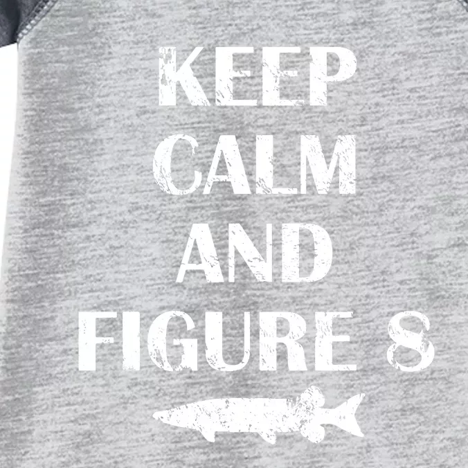 Muskie Fishing Musky Keep Calm And Figure Eight Infant Baby Jersey Bodysuit