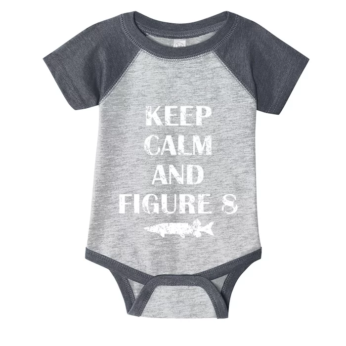 Muskie Fishing Musky Keep Calm And Figure Eight Infant Baby Jersey Bodysuit