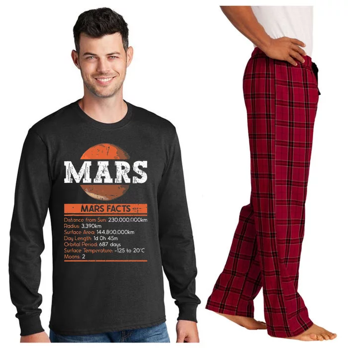 Mars Facts Mars Planet Space Lover Long Sleeve Pajama Set