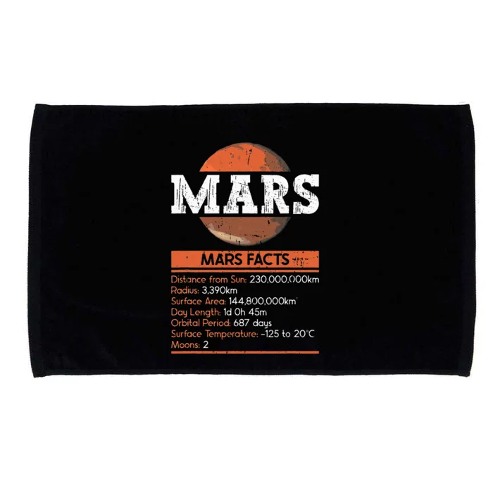 Mars Facts Mars Planet Space Lover Microfiber Hand Towel