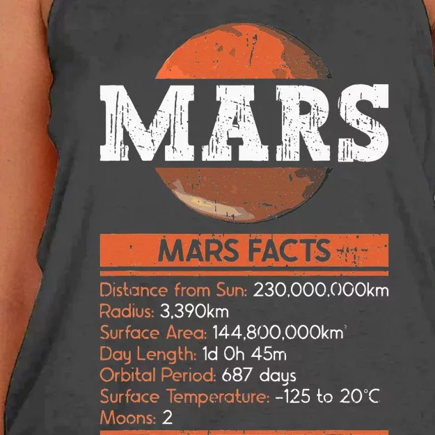 Mars Facts Mars Planet Space Lover Women's Knotted Racerback Tank