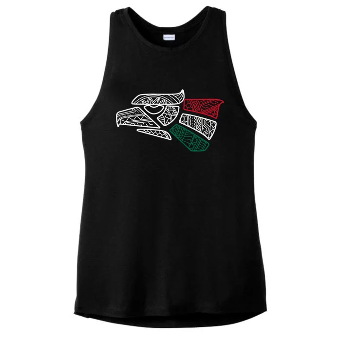 Mexico Flag Mexican Eagle Aztec Style Hecho En Mexico Ladies Tri-Blend Wicking Tank