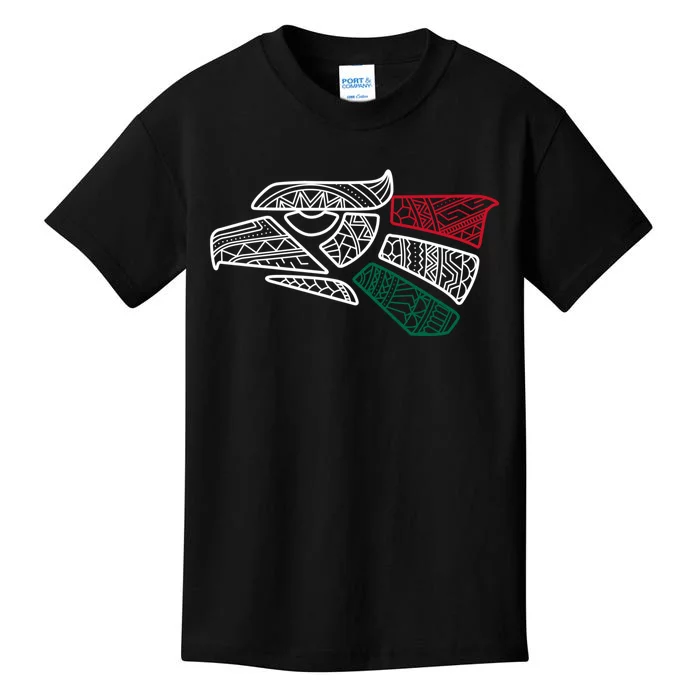 Mexico Flag Mexican Eagle Aztec Style Hecho En Mexico Kids T-Shirt