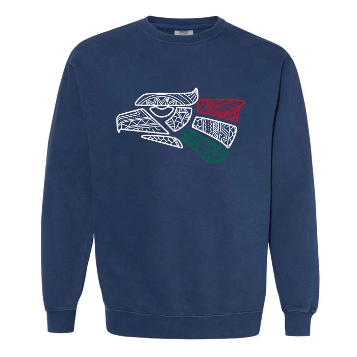 Mexico Flag Mexican Eagle Aztec Style Hecho En Mexico Garment-Dyed Sweatshirt