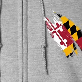 Maryland Flag Marylander Maryland Flag State Pride Full Zip Hoodie