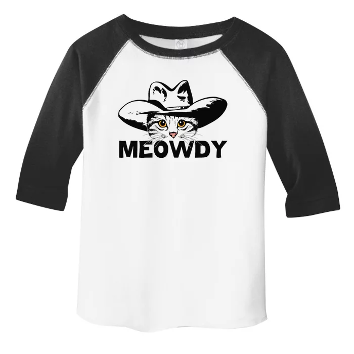 Meowdy Funny Mashup Between Meow And Howdy Cat Meme Toddler Fine Jersey T-Shirt