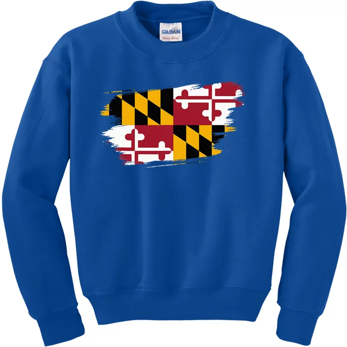 Maryland Flag Marylander Maryland Flag State Pride Kids Sweatshirt