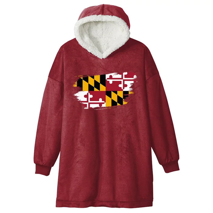 Maryland Flag Marylander Maryland Flag State Pride Hooded Wearable Blanket