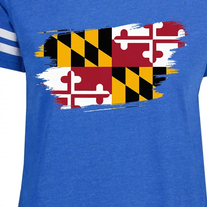 Maryland Flag Marylander Maryland Flag State Pride Enza Ladies Jersey Football T-Shirt