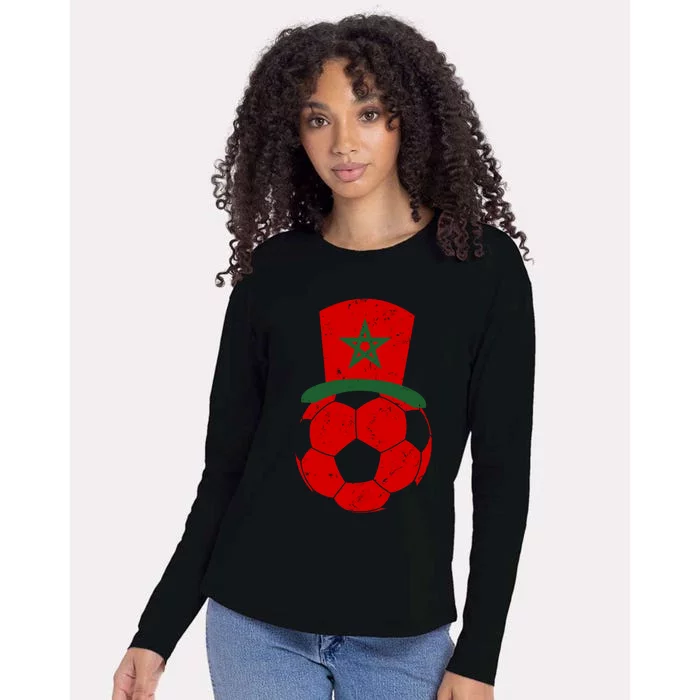 Morocco Flag Moroccan Soccer Supporter Gift Womens Cotton Relaxed Long Sleeve T-Shirt