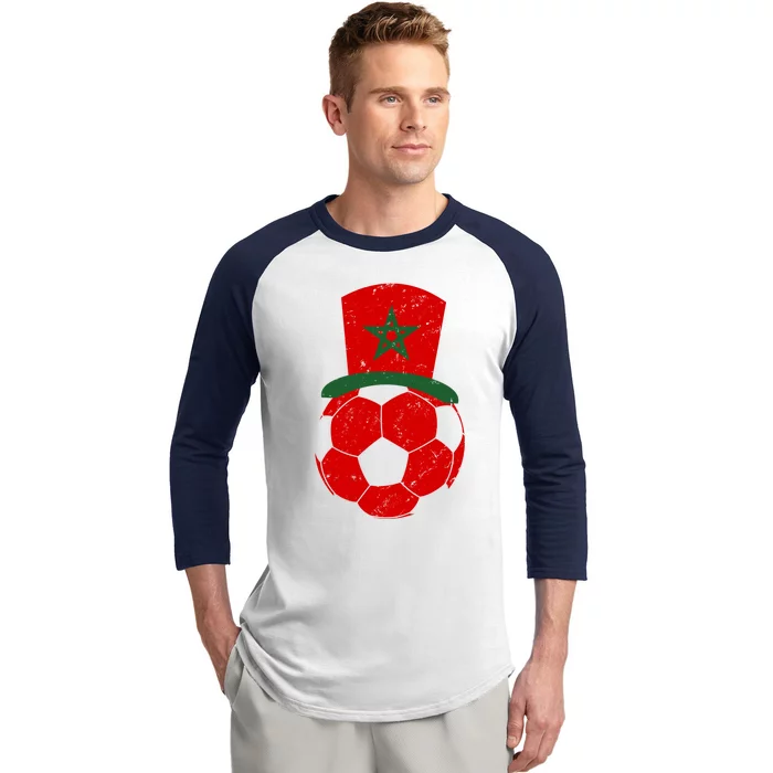 Morocco Flag Moroccan Soccer Supporter Gift Baseball Sleeve Shirt