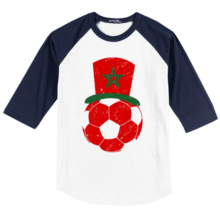 Morocco Flag Moroccan Soccer Supporter Gift Baseball Sleeve Shirt