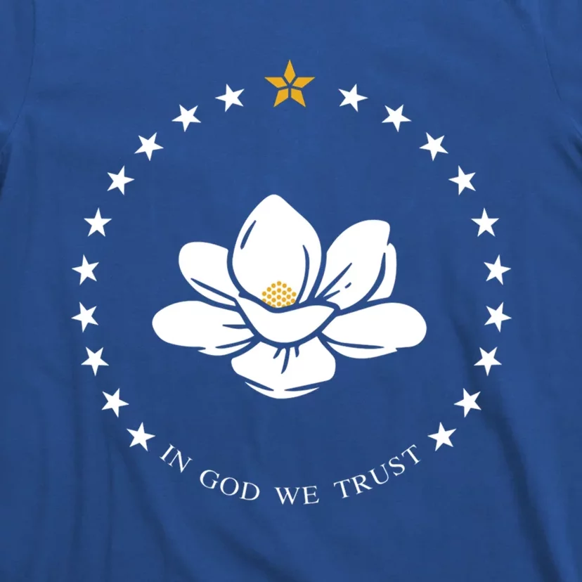 Mississippi Flag Magnolia In God We Trust Gift T-Shirt