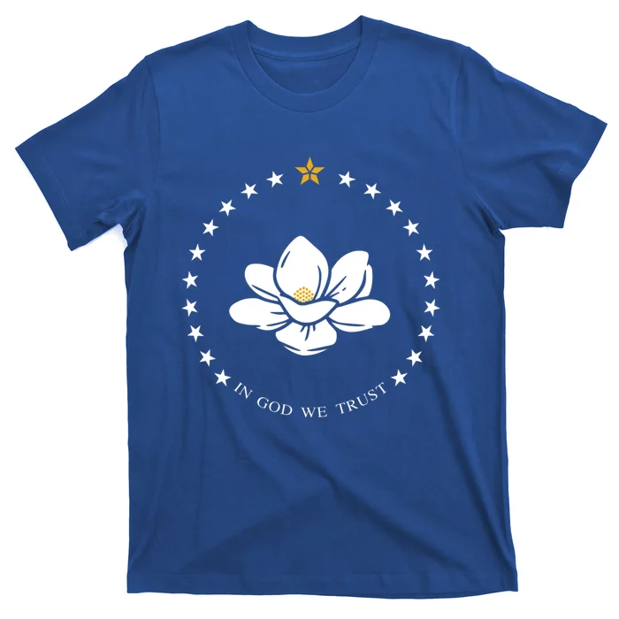 Mississippi Flag Magnolia In God We Trust Gift T-Shirt