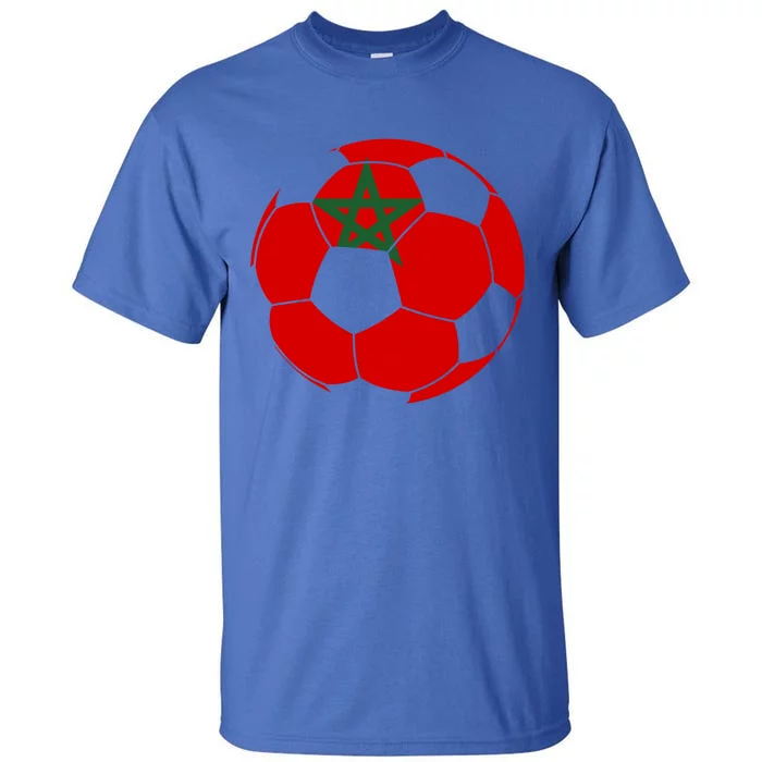 Morocco Flag Moroccan Soccer Supporter Funny Gift Tall T-Shirt