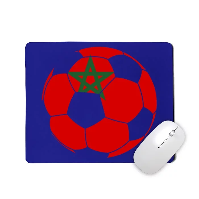 Morocco Flag Moroccan Soccer Supporter Funny Gift Mousepad