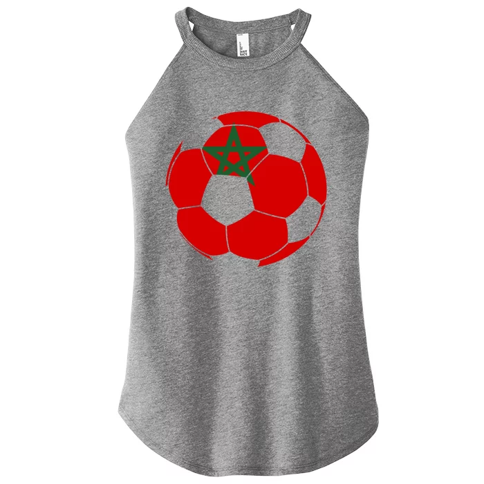 Morocco Flag Moroccan Soccer Supporter Funny Gift Women’s Perfect Tri Rocker Tank