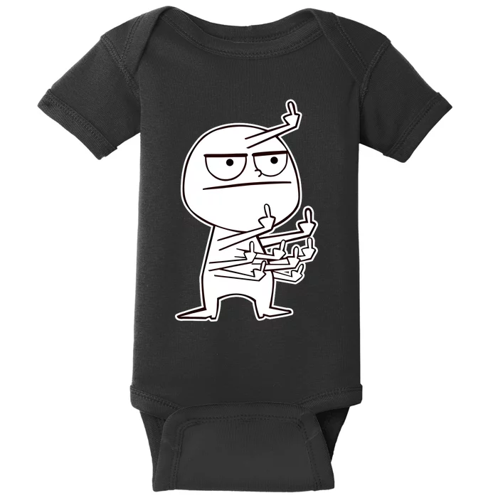 Middle Finger Maniac Funny Baby Bodysuit