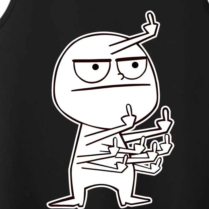 Middle Finger Maniac Funny Performance Tank