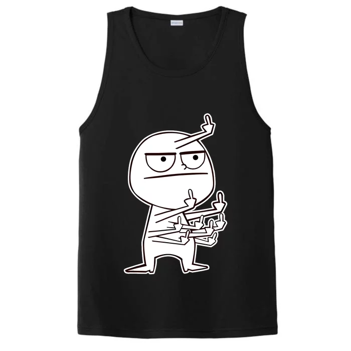 Middle Finger Maniac Funny Performance Tank