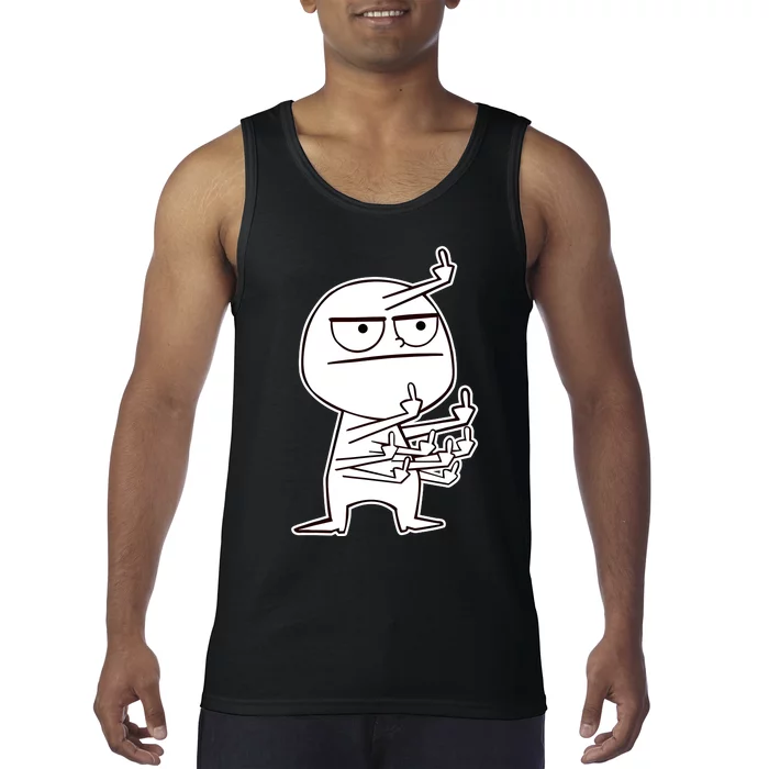 Middle Finger Maniac Funny Tank Top