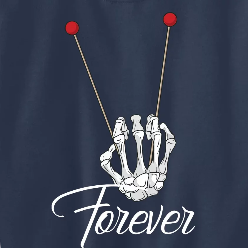 Mallets Forever Marimba Xylophone Band Skeleton Hand Kids Sweatshirt