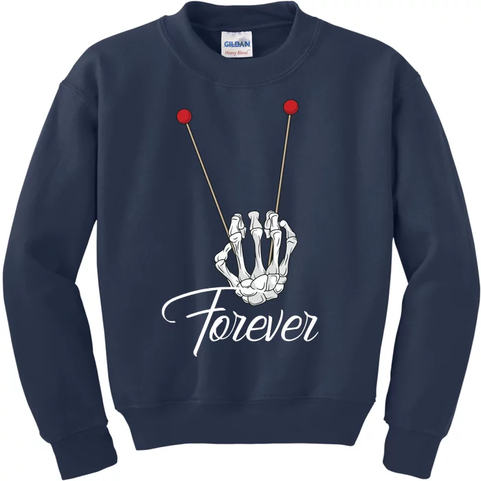 Mallets Forever Marimba Xylophone Band Skeleton Hand Kids Sweatshirt