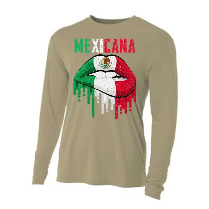 Mexican Flag Mexicana Pride Cooling Performance Long Sleeve Crew