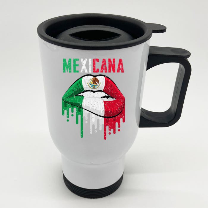 Mexican Flag Mexicana Pride Front & Back Stainless Steel Travel Mug