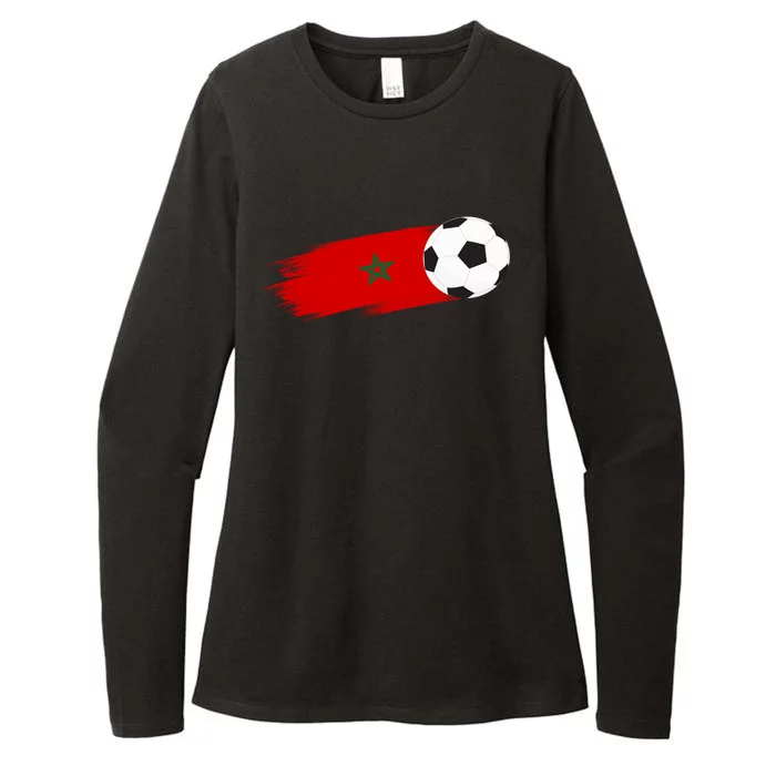 Morocco Flag Moroccan Soccer Supporter Funny Gift Womens CVC Long Sleeve Shirt