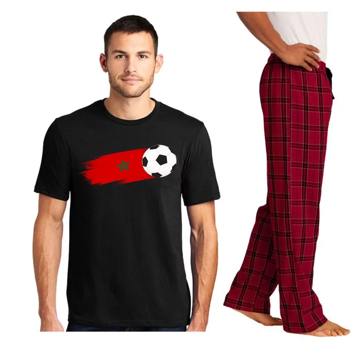 Morocco Flag Moroccan Soccer Supporter Funny Gift Pajama Set