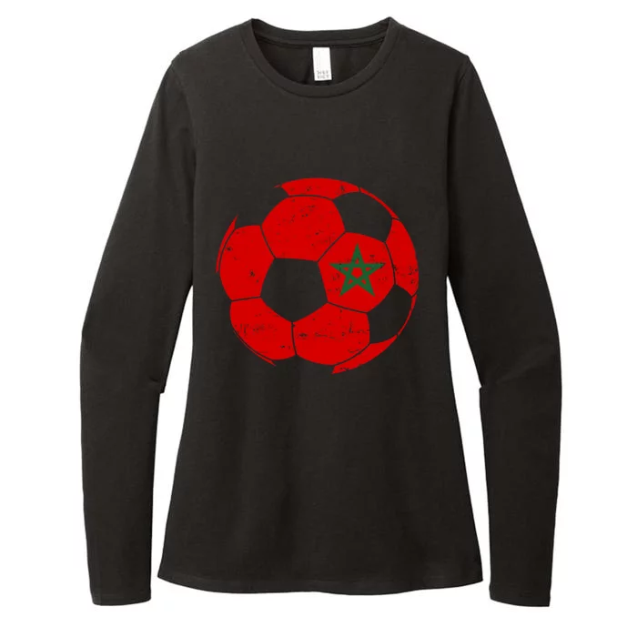 Morocco Flag Moroccan Soccer Supporter Gift Womens CVC Long Sleeve Shirt