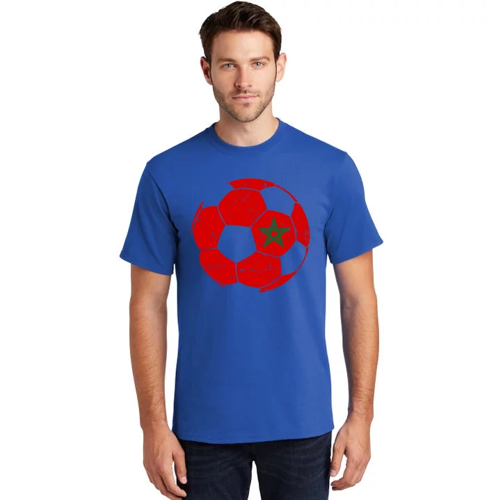 Morocco Flag Moroccan Soccer Supporter Gift Tall T-Shirt