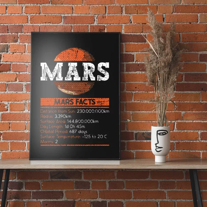 Mars Facts Mars Planet Space Lover Poster