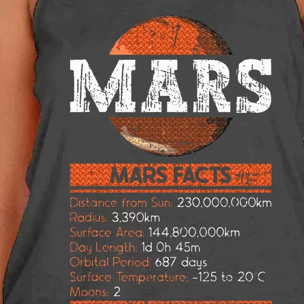 Mars Facts Mars Planet Space Lover Women's Knotted Racerback Tank