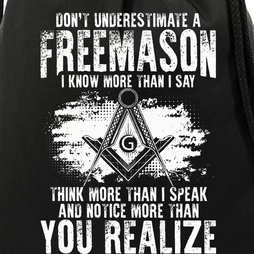 Masonry Freemasonry Masonic DonT Underestimate A Freemasons Drawstring Bag