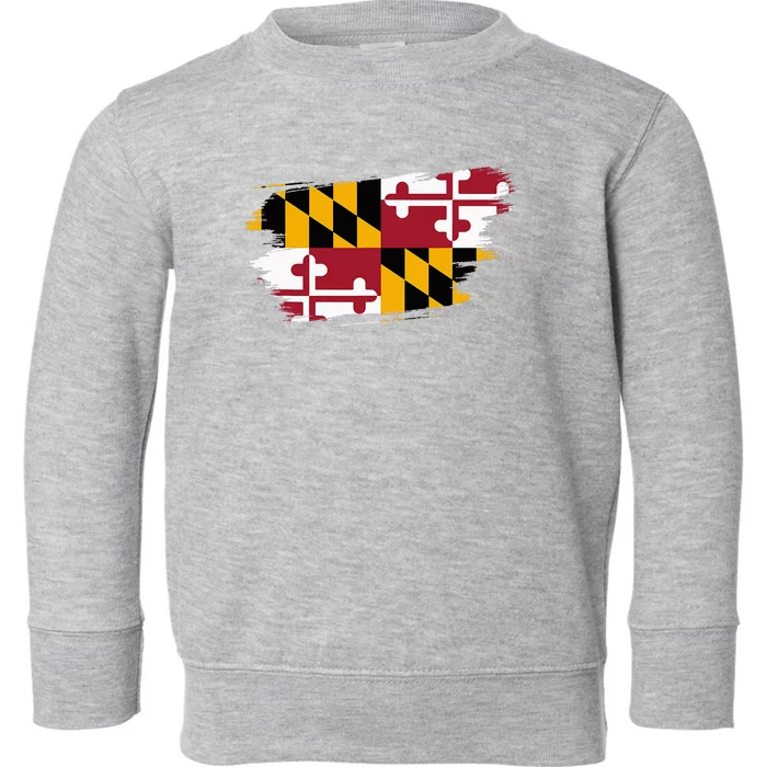 Maryland Flag Marylander Maryland Flag State Pride Toddler Sweatshirt