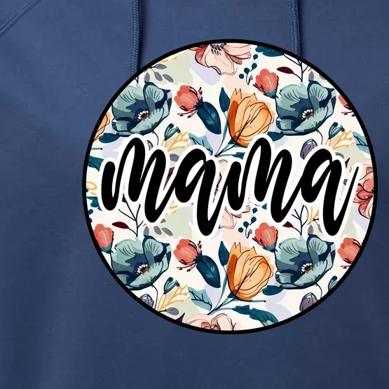 Mama Floral Mom Flower Mother's Day Performance Fleece Hoodie