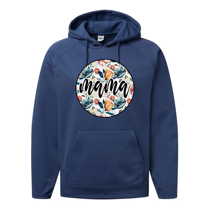 Mama Floral Mom Flower Mother's Day Performance Fleece Hoodie