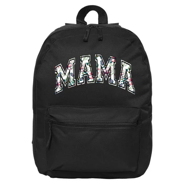 Mama Floral Mom Flowers Mother's Day 16 in Basic Backpack