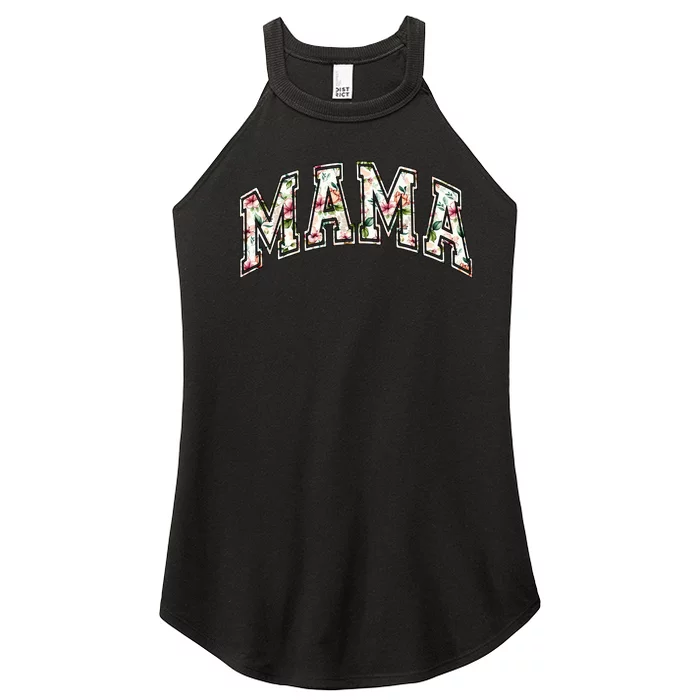 Mama Floral Mom Flowers Mother's Day Women’s Perfect Tri Rocker Tank